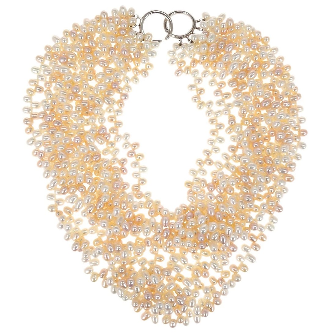 TIFFANY & CO. SILVER PALOMA PICASSO TORSADE NECKLACE PEARL: Tiffany & Co. Silver Paloma Picasso Torsade Necklace Pearl Brand: Tiffany & Co. Type/Style: Necklace Material: Silver Plated, Main Stone Pearl Color: silver Size: Chain(Overall) : 42.0 cmWidth : 5.0 c