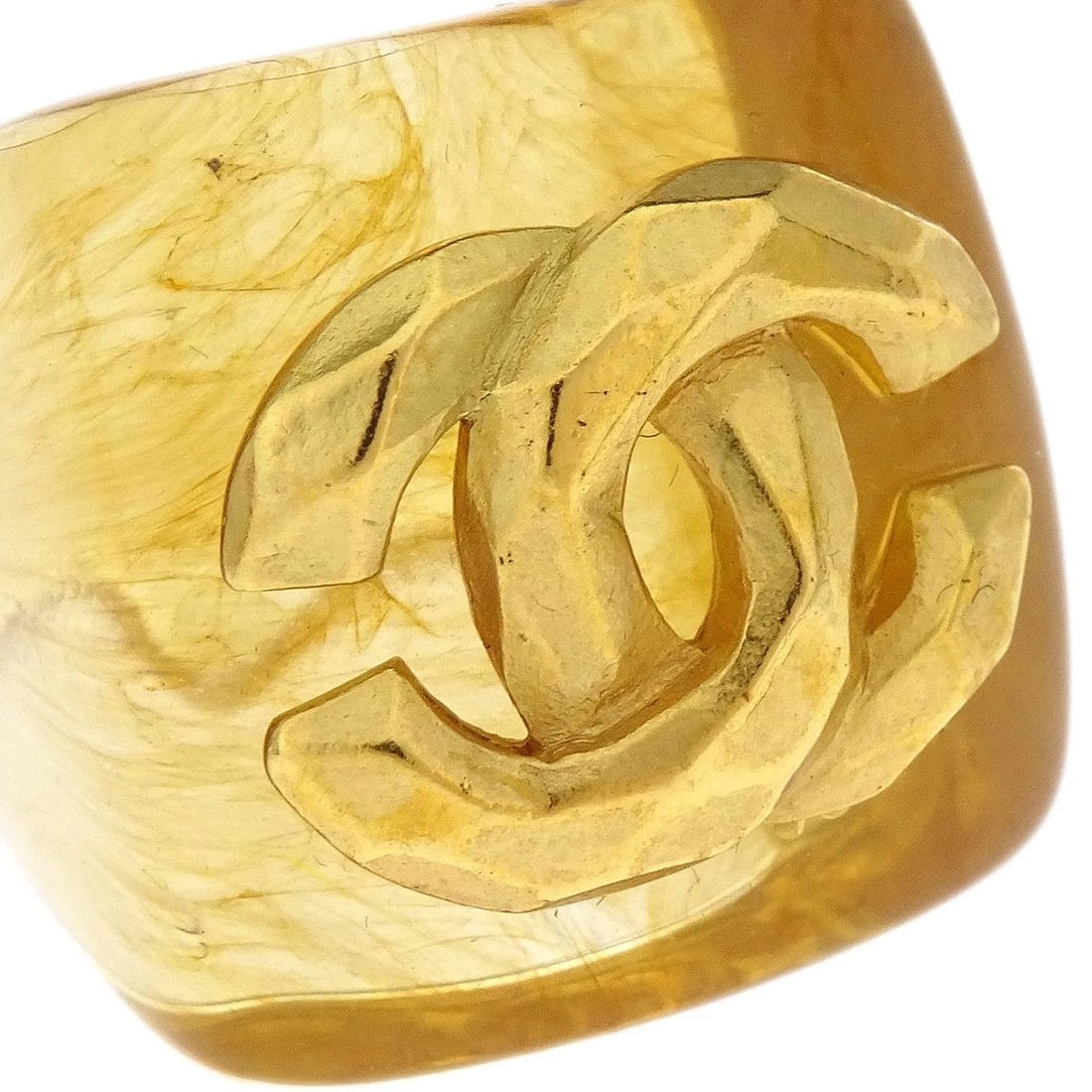 CHANEL CLEAR ACRYLIC RING - 3