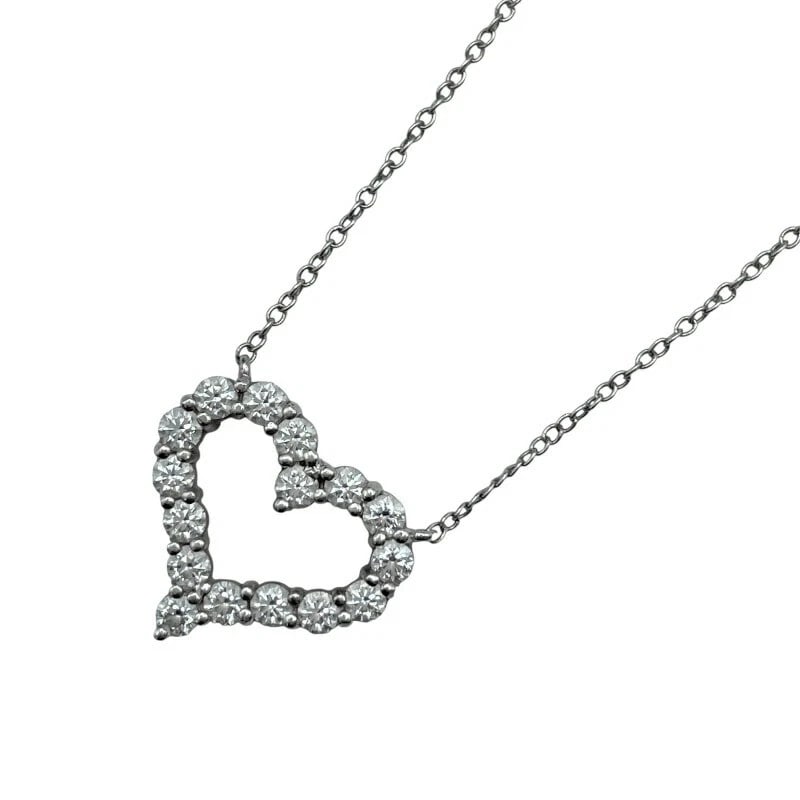 TIFFANY & CO. SENTIMENTAL HEART NECKLACE PLATINUM: Tiffany & Co. Sentimental Heart Necklace Platinum Brand: Tiffany & Co. Type/Style: Necklace Material: Pt950 Color: PT Size: Size Height: approx. 13.8mm Width: approx. 15.3mm Chain length: approx. 40cm