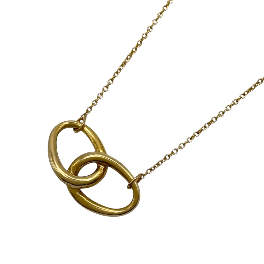 TIFFANY & CO. DOUBLE LOOP NECKLACE GOLD 18K JEWELRY: Tiffany & Co. Double Loop Necklace Gold 18K Jewelry Brand: Tiffany & Co. Type/Style: Necklace Material: 18K YG Color: YG Size: Size Height: approx. 9.8mm Width: approx. 20.0mm Chain length: approx.
