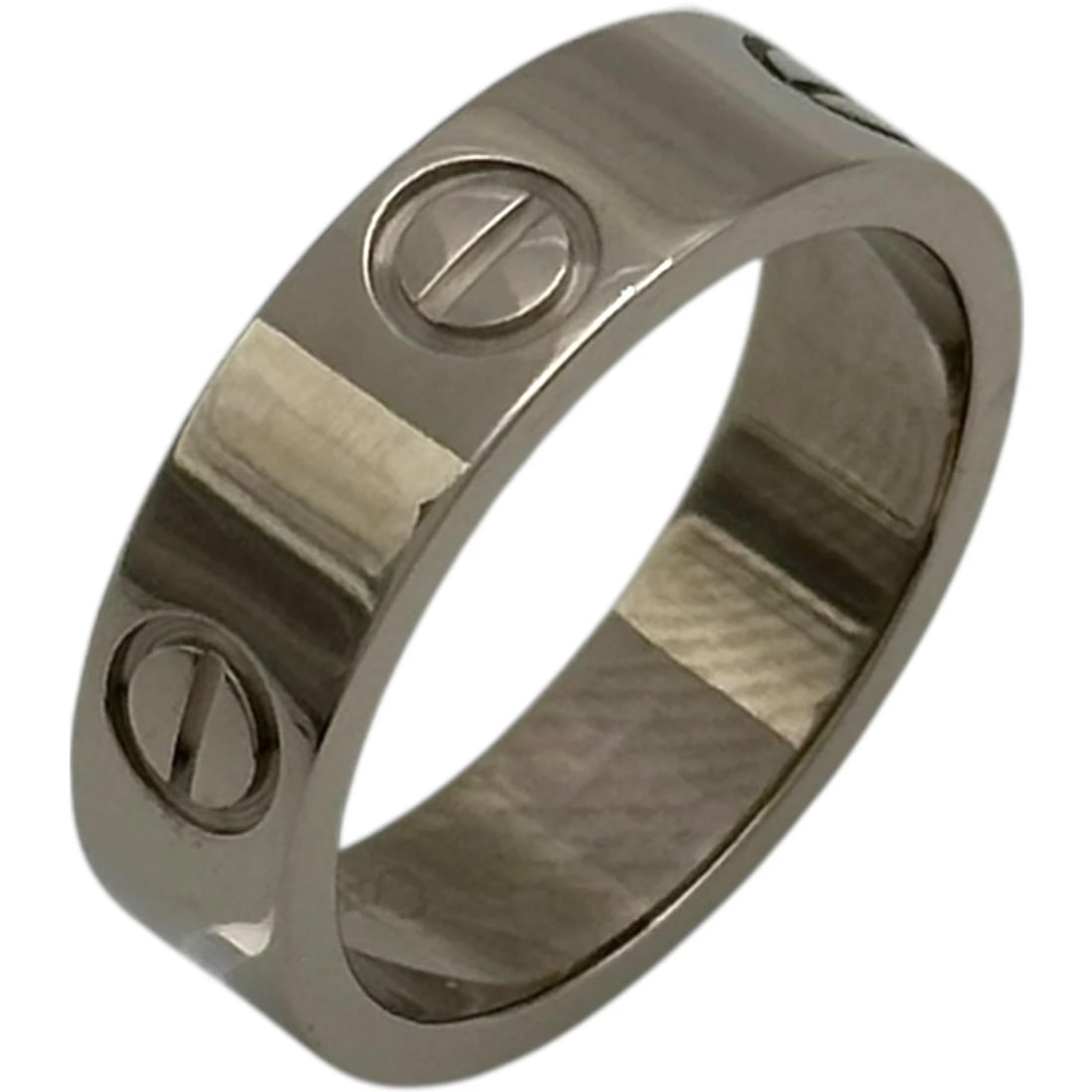 CARTIER LOVE RING WHITE GOLD 18K JEWELRY: Cartier Love Ring White Gold 18K Jewelry Brand: Cartier Type/Style: Ring Material: 18K WG Color: WG Size: 5.5 US Accessories: None Accessories Notice: When purchasing pre-owned goods, please refer to
