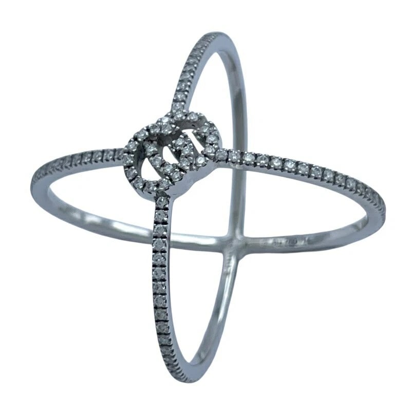GUCCI GG RUNNING RING DIAMOND JEWELRY: Gucci Gg Running Ring Diamond Jewelry Brand: Gucci Type/Style: Ring Material: 18K WG Color: WG Size: 7 US Accessories: None Accessories Notice: When purchasing pre-owned goods, please refe
