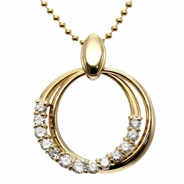 18K YG DIAMOND SWING NECKLACE: 18K YG Diamond Swing Necklace Brand: Unbranded Type/Style: Necklace Material: 18K YG Color: YG Size: Size Length: Approx. 36cm/40.5cm Top: Approximately 18mm in diameter * Regarding the size, there ma