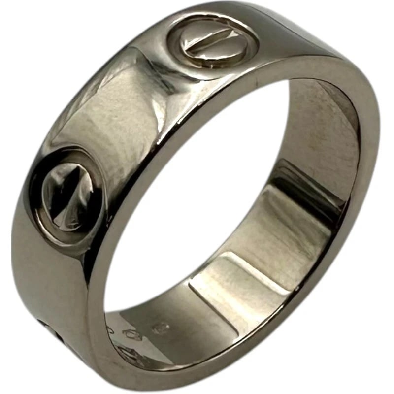 CARTIER LOVE RING WHITE GOLD 18K JEWELRY: Cartier Love Ring White Gold 18K Jewelry Brand: Cartier Type/Style: Ring Material: 18K WG Color: WG Size: 5 US Accessories: None Accessories Notice: When purchasing pre-owned goods, please