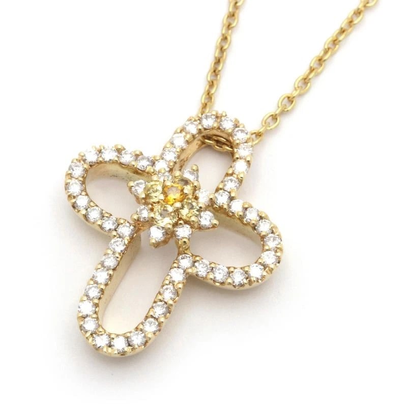 PONTE VECCHIO DIAMOND NECKLACE YELLOW SAPPHIRE CROSS: Ponte Vecchio Diamond Necklace Yellow Sapphire Cross Brand: Ponte Vecchio Type/Style: Necklace Material: 18K YG Color: YG Size: Size Effective length 36cm/40cm Chain width 1.3mm Motif 19.1mm x 23.3mm