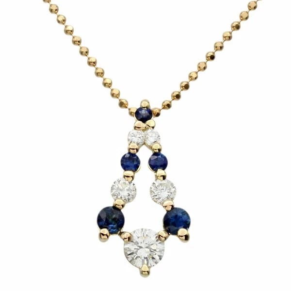 18K YG SAPPHIRE DIAMOND NECKLACE (1 of 3)