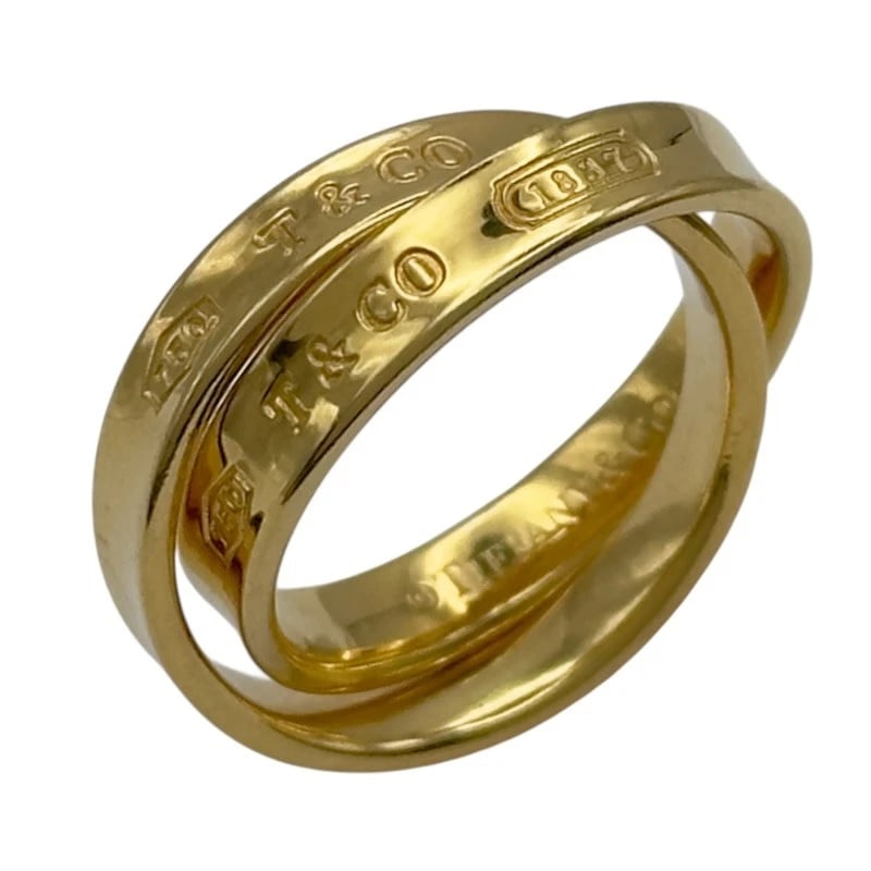 TIFFANY & CO. NARROW DOUBLE RING GOLD 18K JEWELRY: Tiffany & Co. Narrow Double Ring Gold 18K Jewelry Brand: Tiffany & Co. Type/Style: Ring Material: 18K YG Color: YG Size: 5 US Accessories: None Accessories Notice: When purchasing pre-owne