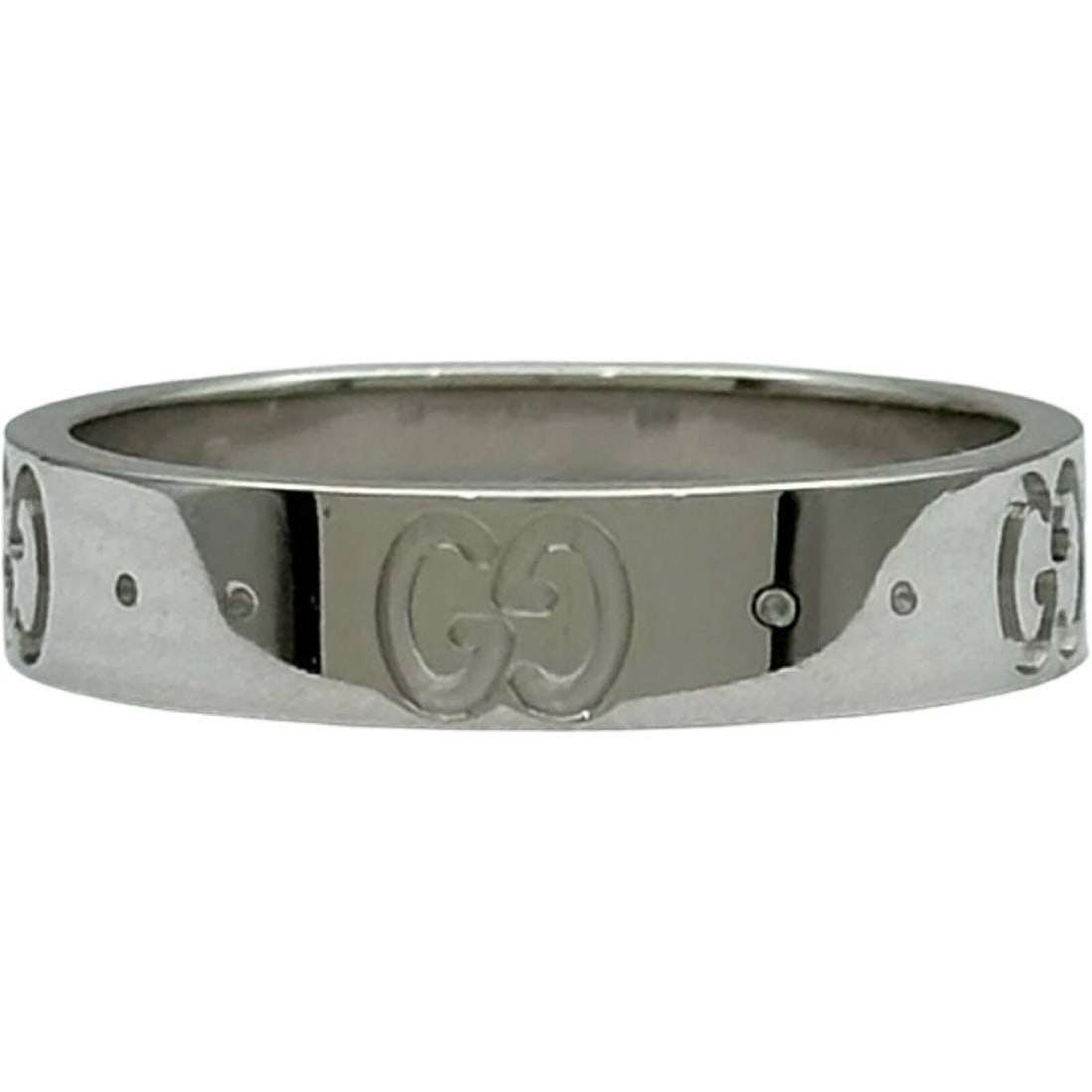 GUCCI ICON RING WHITE GOLD 18K: Gucci Icon Ring White Gold 18K Brand: Gucci Type/Style: Ring Material: K18 WG Color: WG Size: 5 US Accessories: None Accessories Notice: When purchasing pre-owned goods, please refer to the photos of