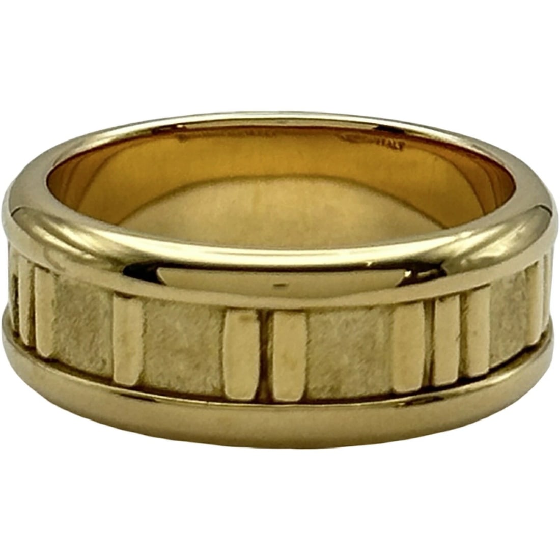 TIFFANY & CO. ATLAS RING GOLD 18K JEWELRY: Tiffany & Co. Atlas Ring Gold 18K Jewelry Brand: Tiffany & Co. Type/Style: Ring Material: 18K YG Color: YG Size: 5.5 US Accessories: None Accessories Notice: When purchasing pre-owned good