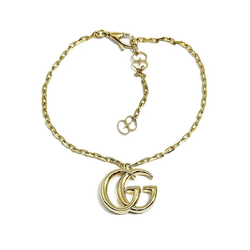 GUCCI DOUBLE G BRACELET 18K YG: Gucci Double G Bracelet 18K YG Brand: Gucci Type/Style: Bracelet Material: 18K YG Color: YG Size: Size Inner circumference 15.3cm/18cm Chain width 1.6mm Motif 16.9mm x 15.1mm (including Vatican)