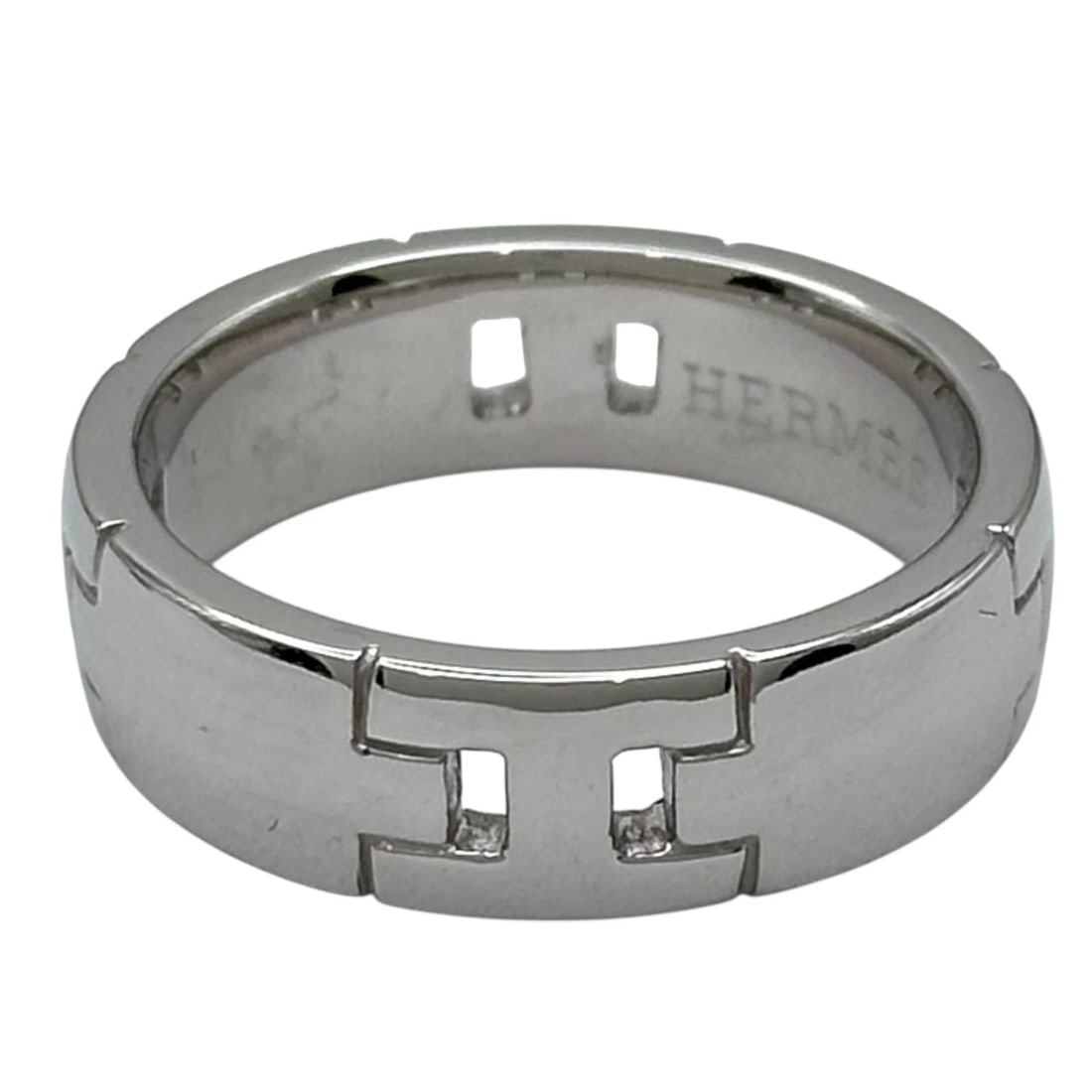 HERMES HERCULES RING WHITE GOLD 18K JEWELRY: Hermes Hercules Ring White Gold 18K Jewelry Brand: Hermes Type/Style: Ring Material: 18K WG Color: WG Size: 8 US Accessories: None Accessories Notice: When purchasing pre-owned goods, plea