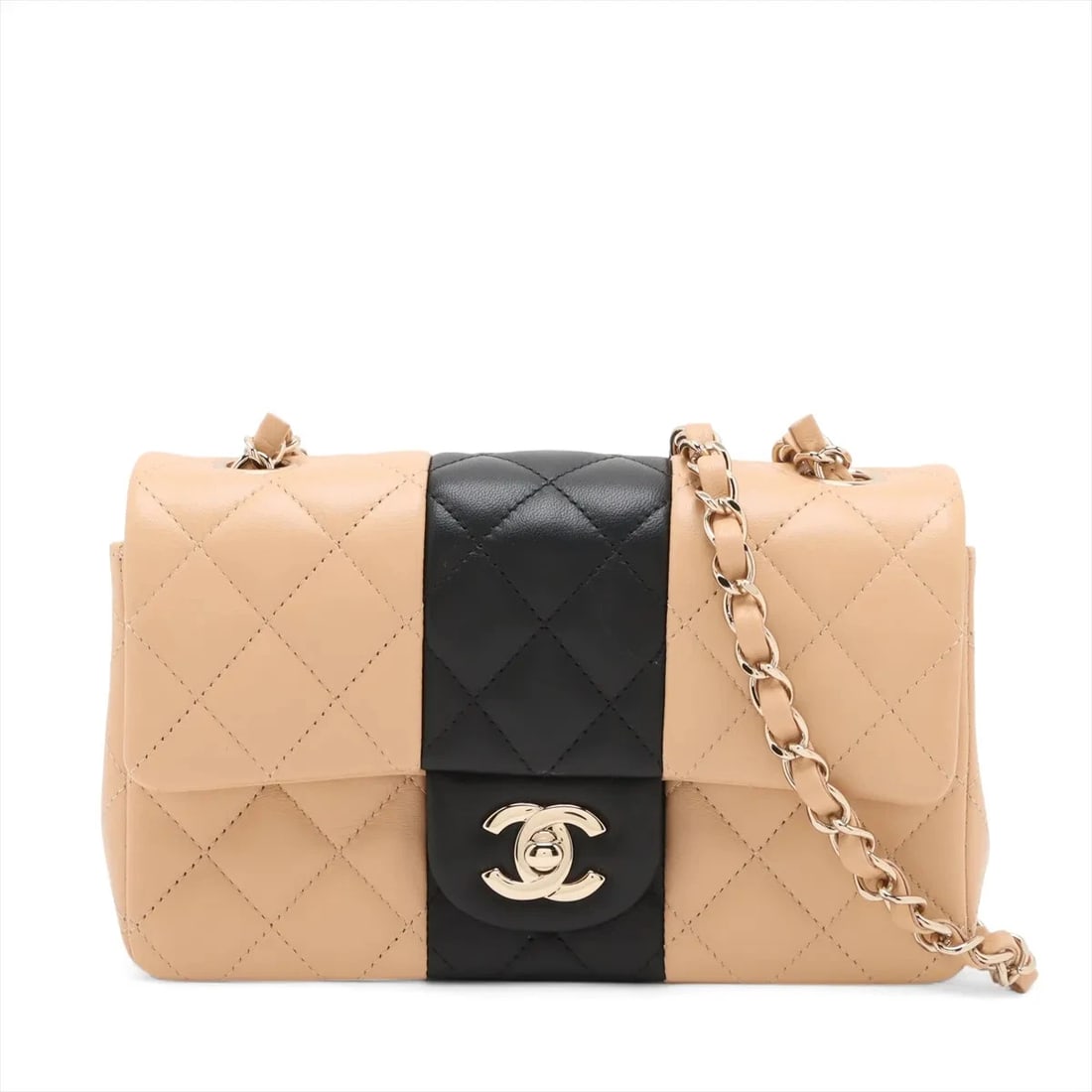 CHANEL MINI MATELASSE 20 LAMBSKIN CHAIN BAG BEIGE: Chanel Mini Matelasse 20 Lambskin Chain Bag Beige Brand: Chanel Type/Style: Shoulder bag Material: Lambskin Color: Beige Size: Height:4.7inchLength:7.9inchDepth:2.6inch Accessories: None A