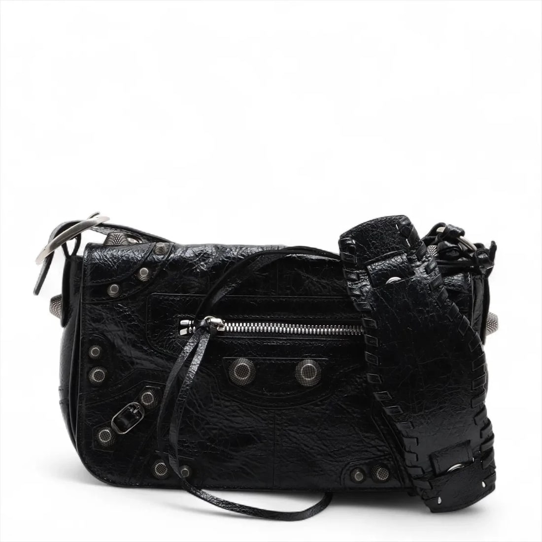 BALENCIAGA LUKAGOR XS LEATHER SHOULDER BAG BLACK (1 of 4)