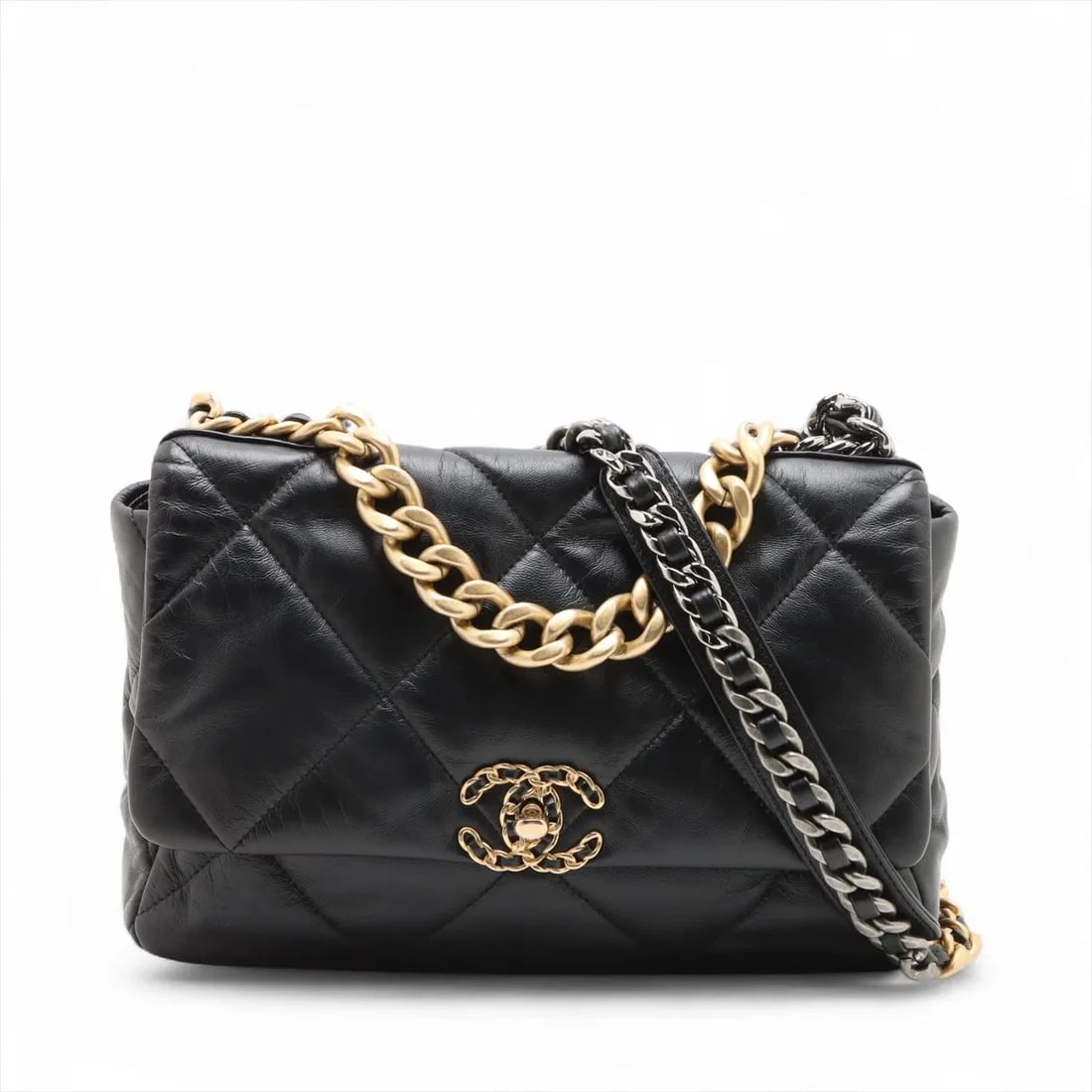 CHANEL CHANEL 19 LARGE LAMBSKIN CHAIN SHOULDER BAG (1 of 5)