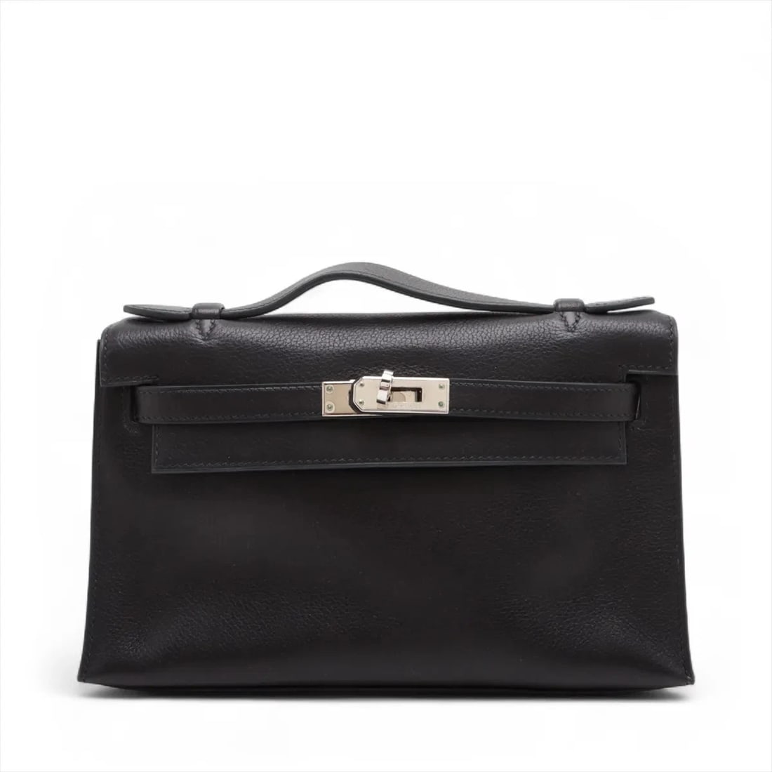 HERMES POCHETTE KELLY MINI EVERGLAIN BLACK: Hermes Pochette Kelly Mini Everglain Black Brand: Hermes Type/Style: Hand bag Material: Everglain Color: Black Size: Height:4.7inchLength:8.7inchDepth:2.8inch Accessories: None Accessories