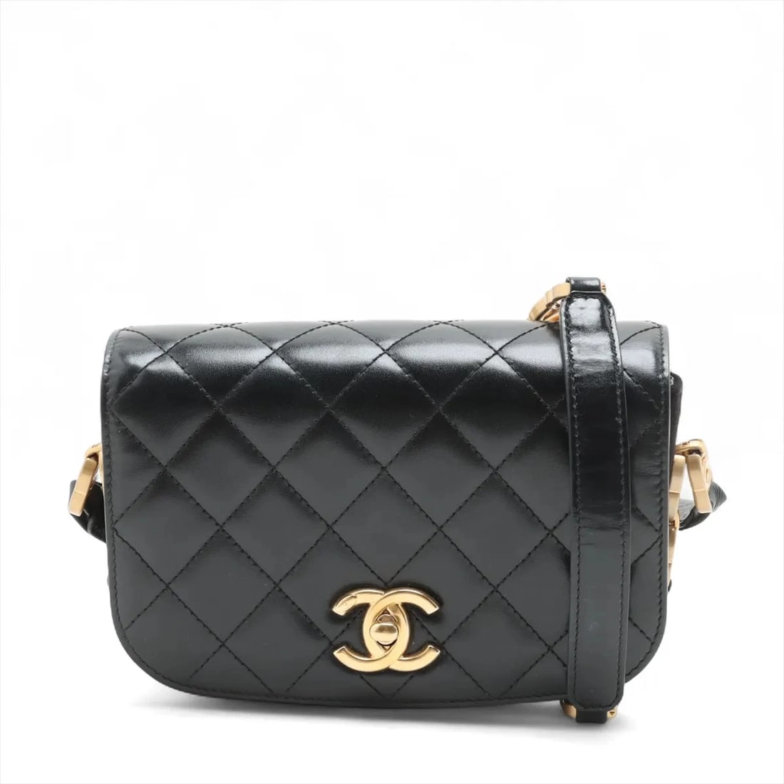 CHANEL MATELASSE LEATHER & SUEDE SHOULDER BAG BLACK: Chanel Matelasse Leather & Suede Shoulder bag Black Brand: Chanel Type/Style: Shoulder bag Material: Leather & Suede Color: Black Size: Height:4.7inchLength:6.9inchDepth:2.4inch Accessories: None