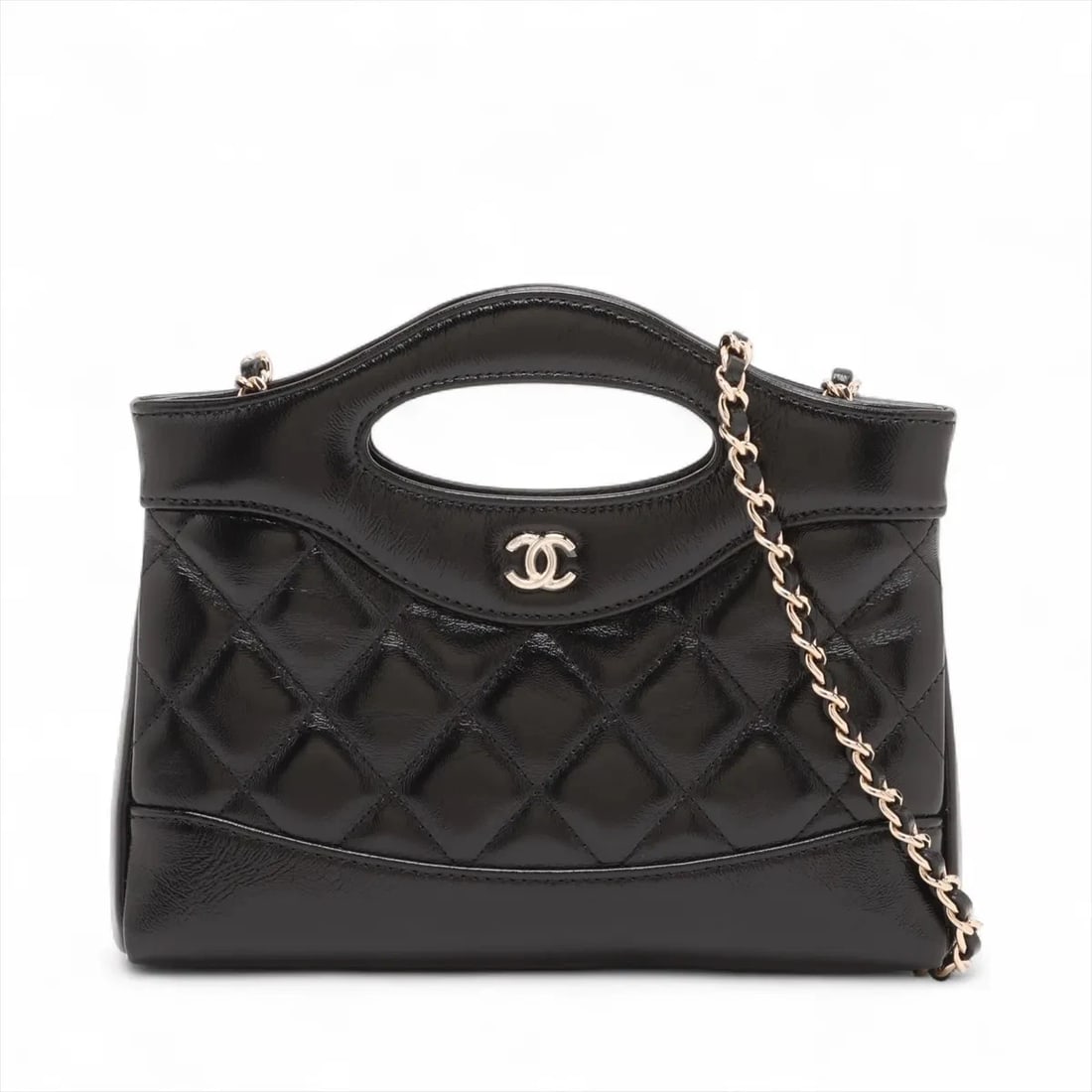 CHANEL CHANEL 31 LEATHER 2 WAY SHOULDER BAG BLACK: Chanel Chanel 31 Leather 2 Way Shoulder Bag Black Brand: Chanel Type/Style: Shoulder bag Material: Leather Color: Black Size: Height:6.5inch Length:8.1inch Depth:1.2inch Handle height:1.0inch Acce