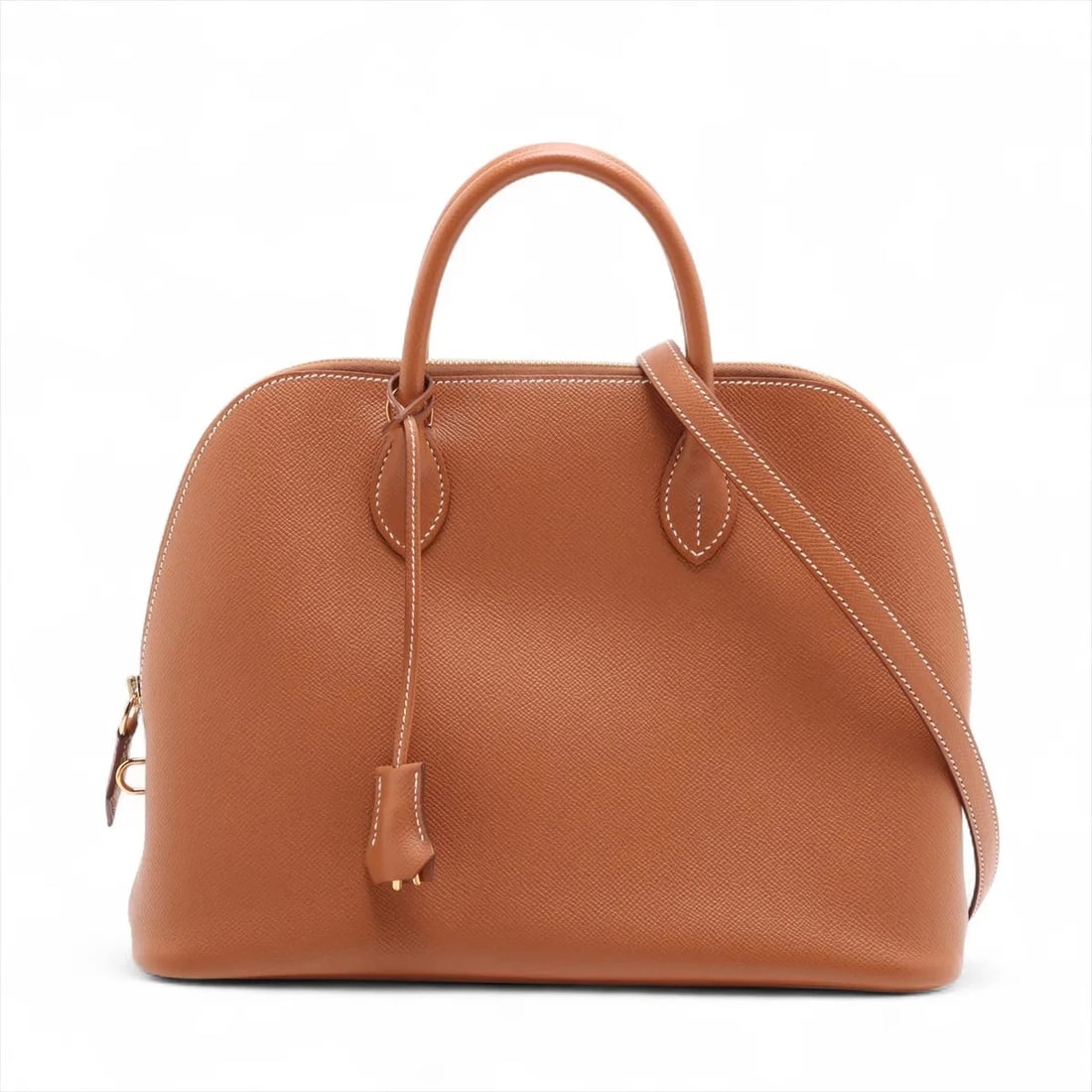 HERMES BOLIDE VEAU EPSOM GOLD GOLD METAL: Hermes Bolide Veau Epsom Gold Gold Metal Brand: Hermes Type/Style: Hand bag Material: Veau Epsom Color: Gold Size: Height:9.4inchLength:12.2inchDepth:4.9inch Accessories: None Accessories