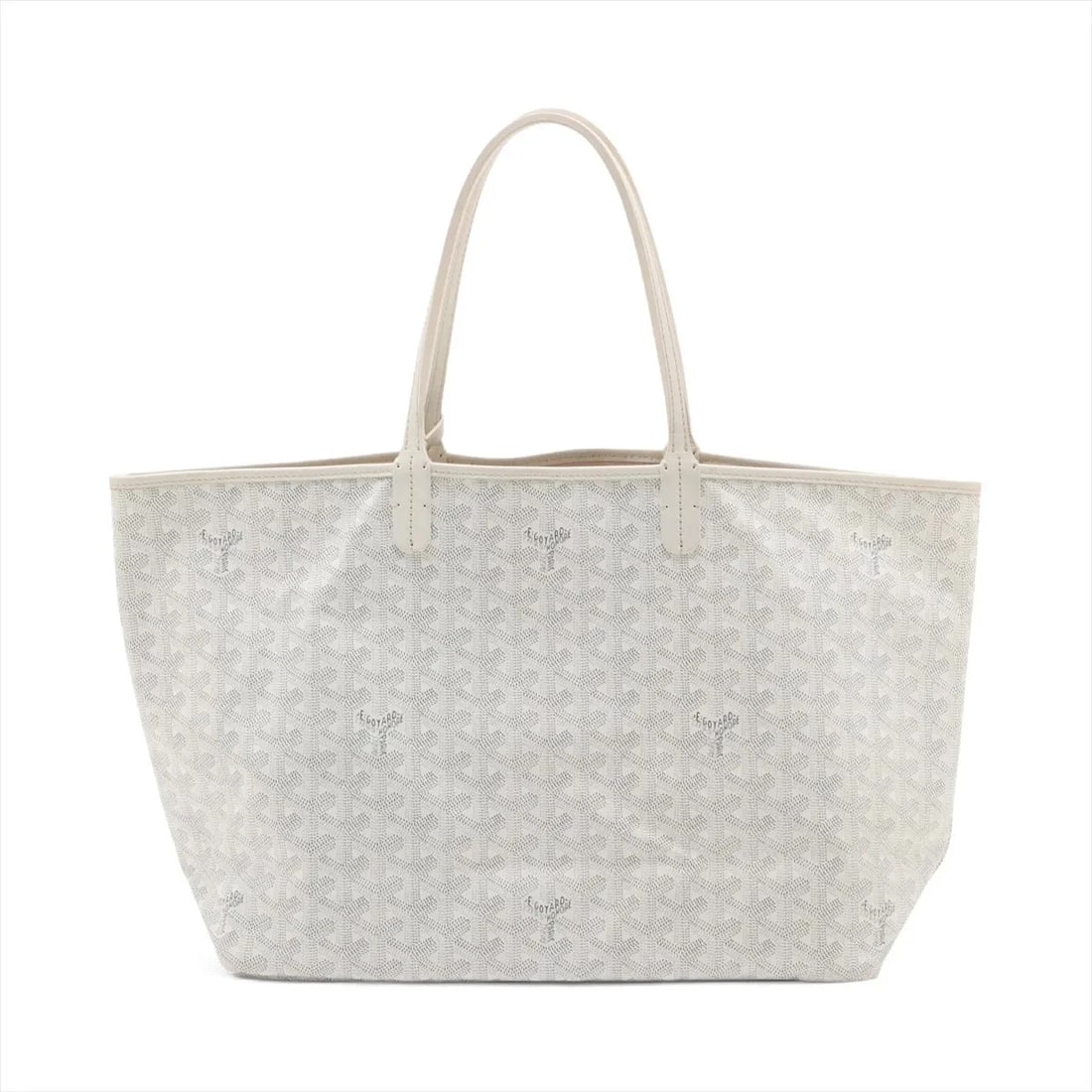 GOYARD SAINT LOUIS PM PVC & LEATHER TOTE BAG WHITE: Goyard Saint Louis PM PVC & leather Tote bag White Brand: Goyard Type/Style: Tote bag Material: PVC & leather Color: White Size: Height:10.4inchLength:13.4inchDepth:5.7inch Accessories: None <