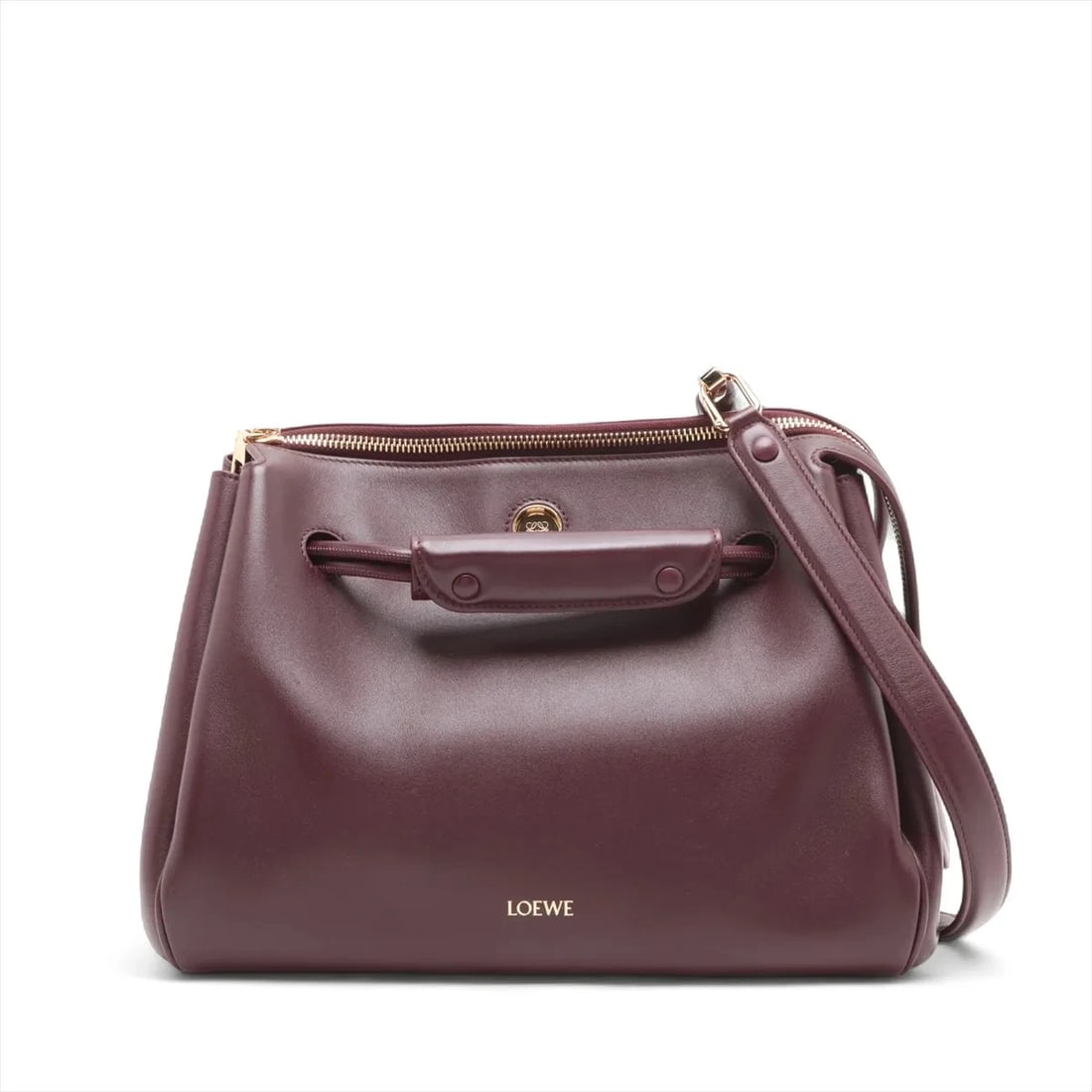 LOEWE MADRID BAG MEDIUM LEATHER 2 WAY HANDBAG BORDEAUX: Loewe Madrid bag Medium Leather 2 Way Handbag Bordeaux Brand: Loewe Type/Style: Hand bag Material: Leather Color: Bordeaux Size: Height:8.3inchLength:11.4inchDepth:6.1inch Accessories: None