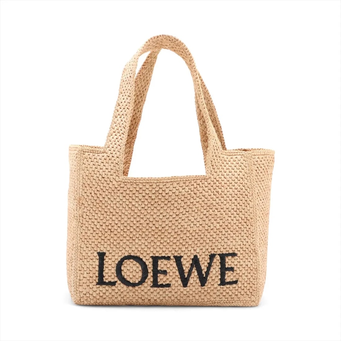 LOEWE FONT TOTE MEDIUM RAFFIA X LEATHER TOTE BAG BEIGE: Loewe font tote Medium Raffia x leather Tote bag Beige Brand: Loewe Type/Style: Tote bag Material: Raffia x leather Color: Beige Size: Height:10.0inchLength:11.8inchDepth:5.7inch Accessories: None