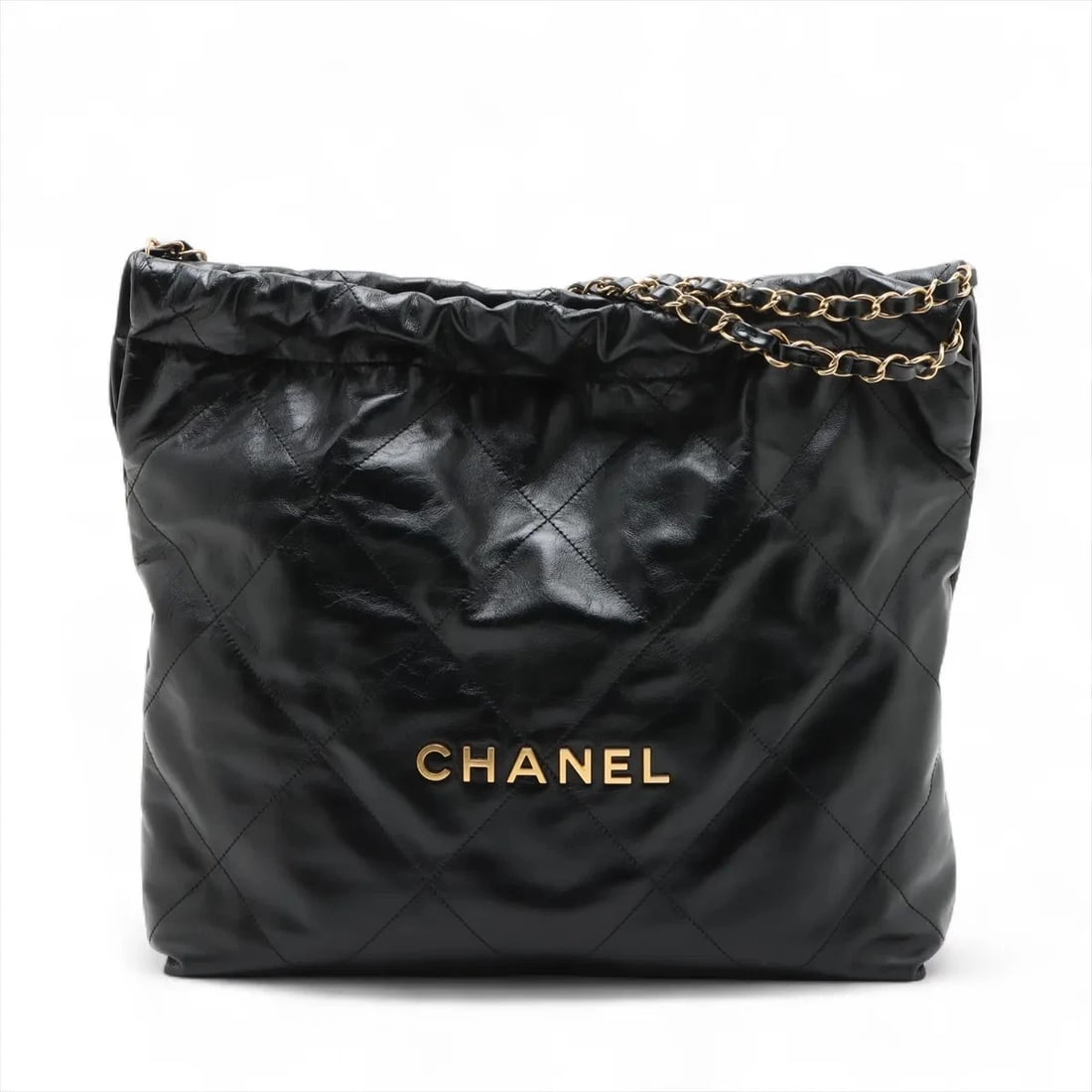 CHANEL CHANEL 22 LARGE SHINY CALFSKIN CHAIN SHOULDER BAG: Chanel Chanel 22 Large shiny calfskin Chain Shoulder Bag Brand: Chanel Type/Style: Shoulder bag Material: shiny calfskin Color: Black Size: Height:13.8inchLength:13.8inchDepth:3.0inch Accessories: