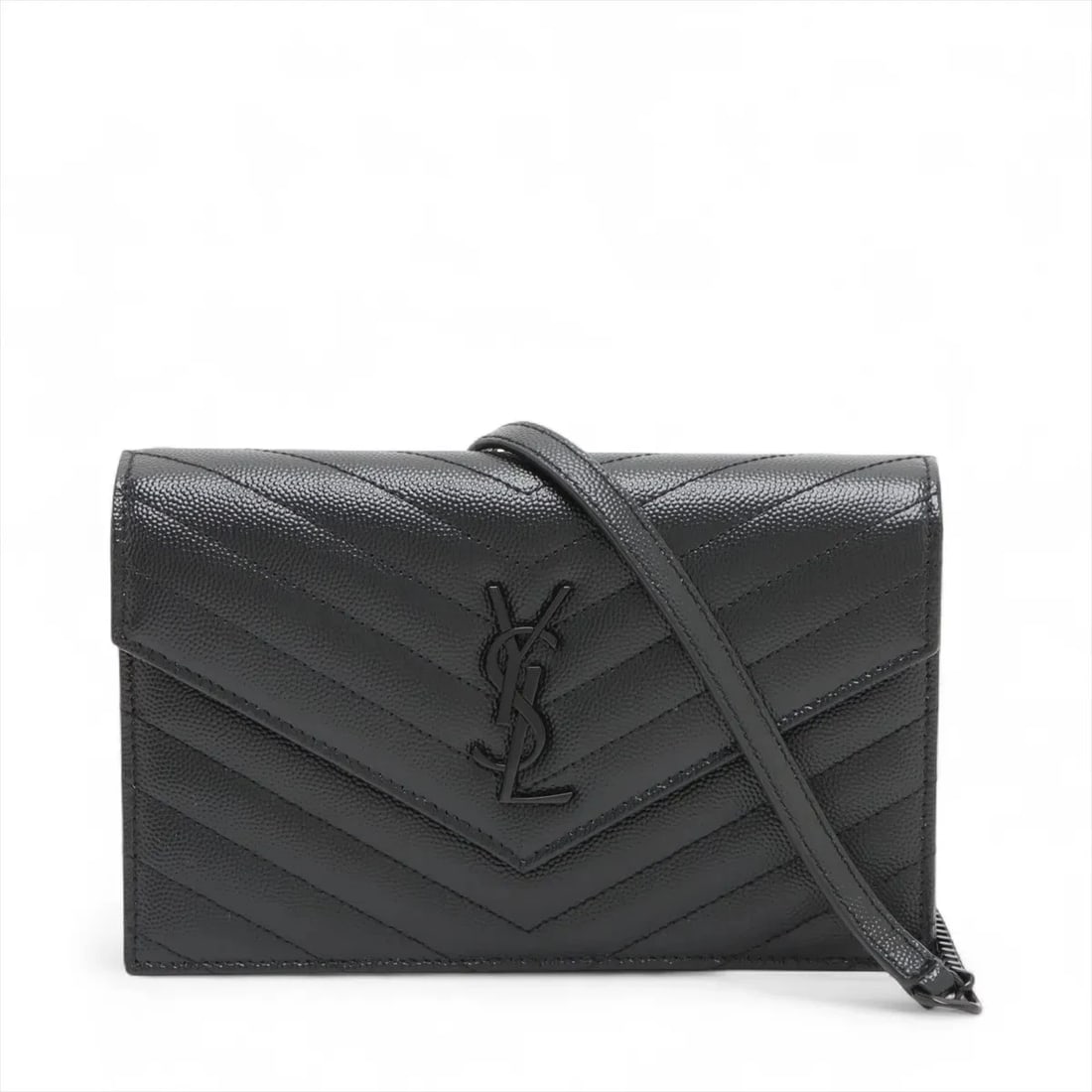 SAINT LAURENT PARIS ENVELOPES LEATHER CHAIN WALLET BLACK: Saint Laurent Paris envelopes Leather Chain Wallet Black Brand: Saint Laurent Paris Type/Style: Shoulder bag Material: Leather Color: Black Size: Height:4.7inchLength:7.5inchDepth:1.6inch Accessor