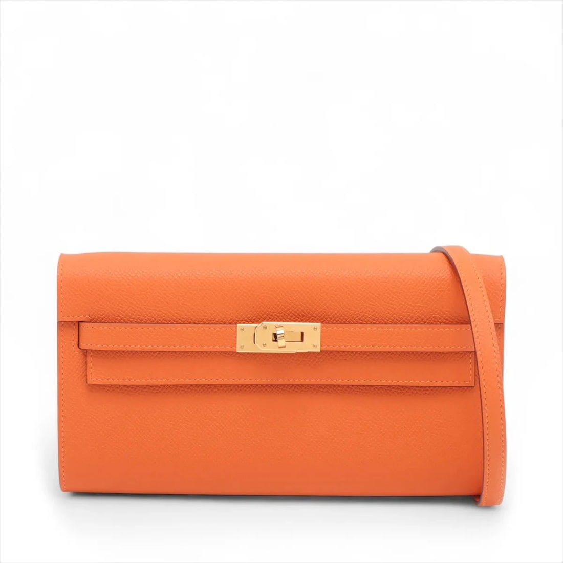 HERMES KELLY WALLET LONG TOGO VEAU EPSOM ORANGE GOLD (1 of 5)