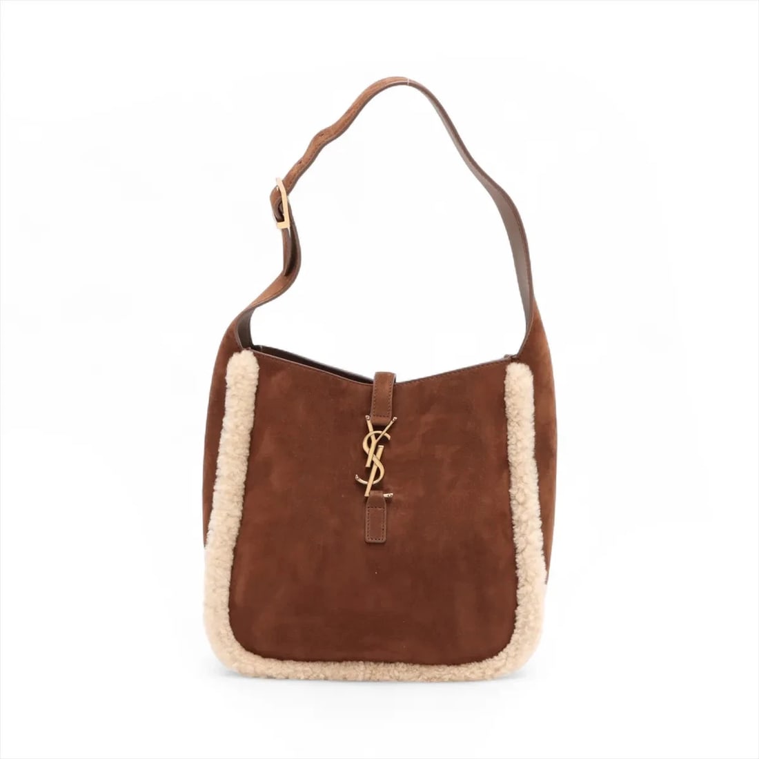 SAINT LAURENT PARIS SMALL SUEDE X BOA SHOULDER BAG BROWN: Saint Laurent Paris Small suede x boa Shoulder bag Brown Brand: Saint Laurent Paris Type/Style: Shoulder bag Material: suede x boa Color: Brown Size: Height:9.1inchLength:9.4inchDepth:4.7inch Acce