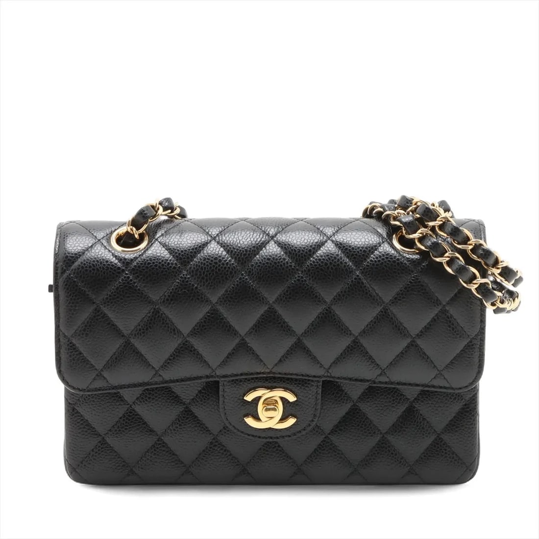 CHANEL MATELASSE 23 SMALL GRAINED CALFSKIN CHAIN BAG BLACK: Chanel Matelasse 23 Small Grained Calfskin Chain Bag Black Brand: Chanel Type/Style: Shoulder bag Material: Caviar Skin Color: Black Size: Height:5.7inchLength:8.9inchDepth:2.4inch Accessories: No