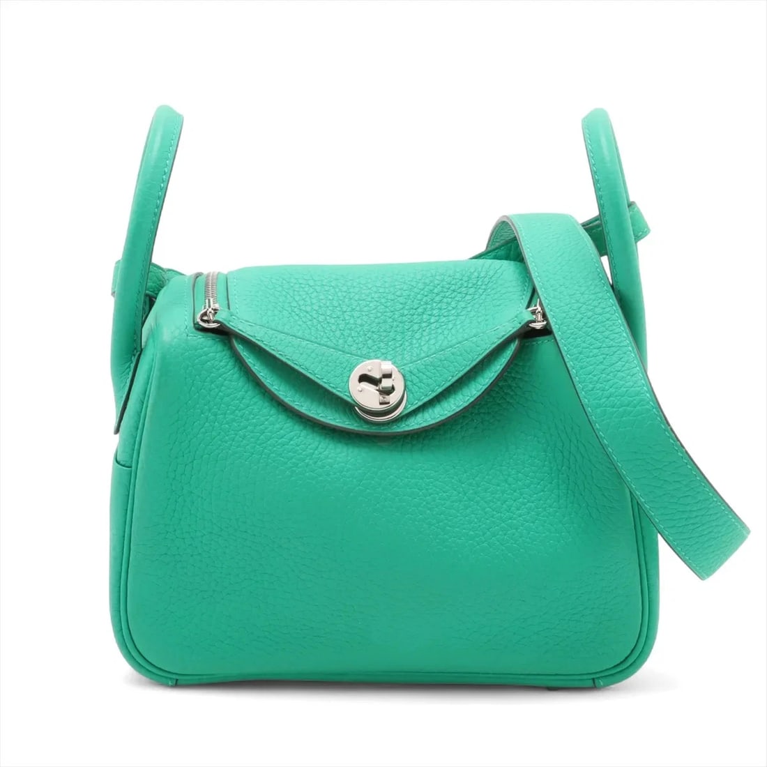 HERMES LINDY MINI 20 TAURILLON CLEMENCE MINT: Hermes Lindy mini 20 Taurillon Clemence Mint Brand: Hermes Type/Style: Shoulder bag Material: Taurillon Clemence Color: Mint Size: Height:5.3inchLength:7.1inchDepth:3.5inch Accessories: None <