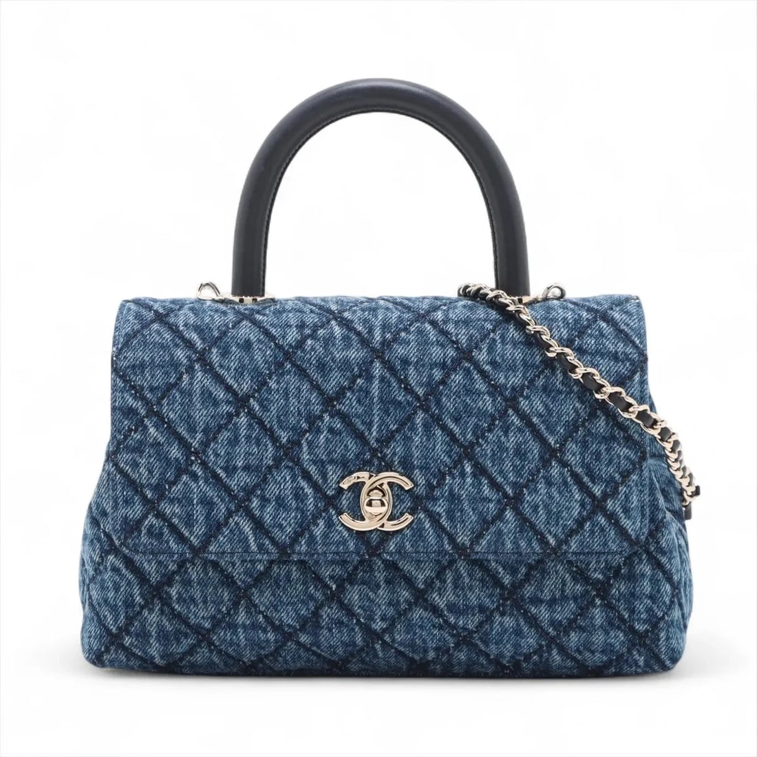CHANEL COCO HANDLE 24 XS DENIM & LEATHER 2 WAY HANDBAG (1 of 6)