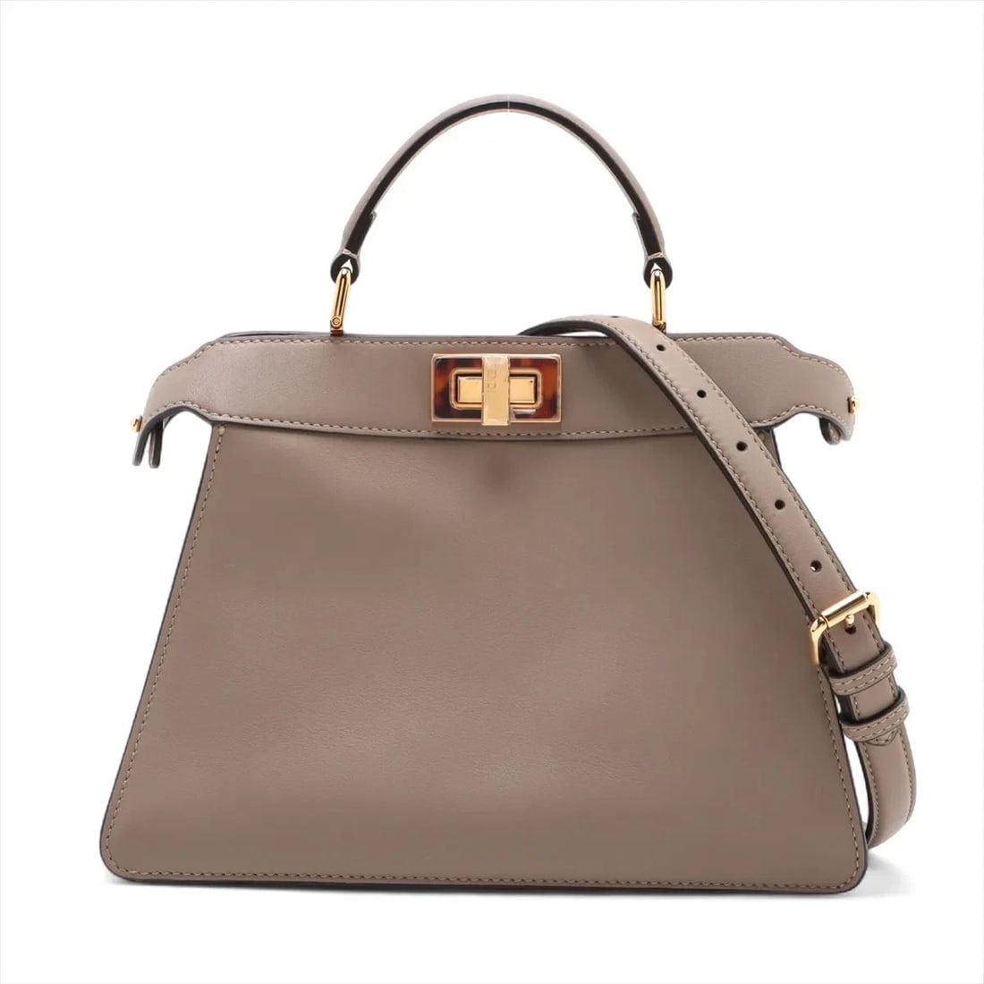 FENDI SMALL LEATHER 2 WAY HANDBAG BROWN: Fendi Small Leather 2 Way Handbag Brown Brand: Fendi Type/Style: Hand bag Material: Leather Color: Brown Size: Height:8.1inchLength:10.8inchDepth:4.1inch Accessories: None Accessories Noti