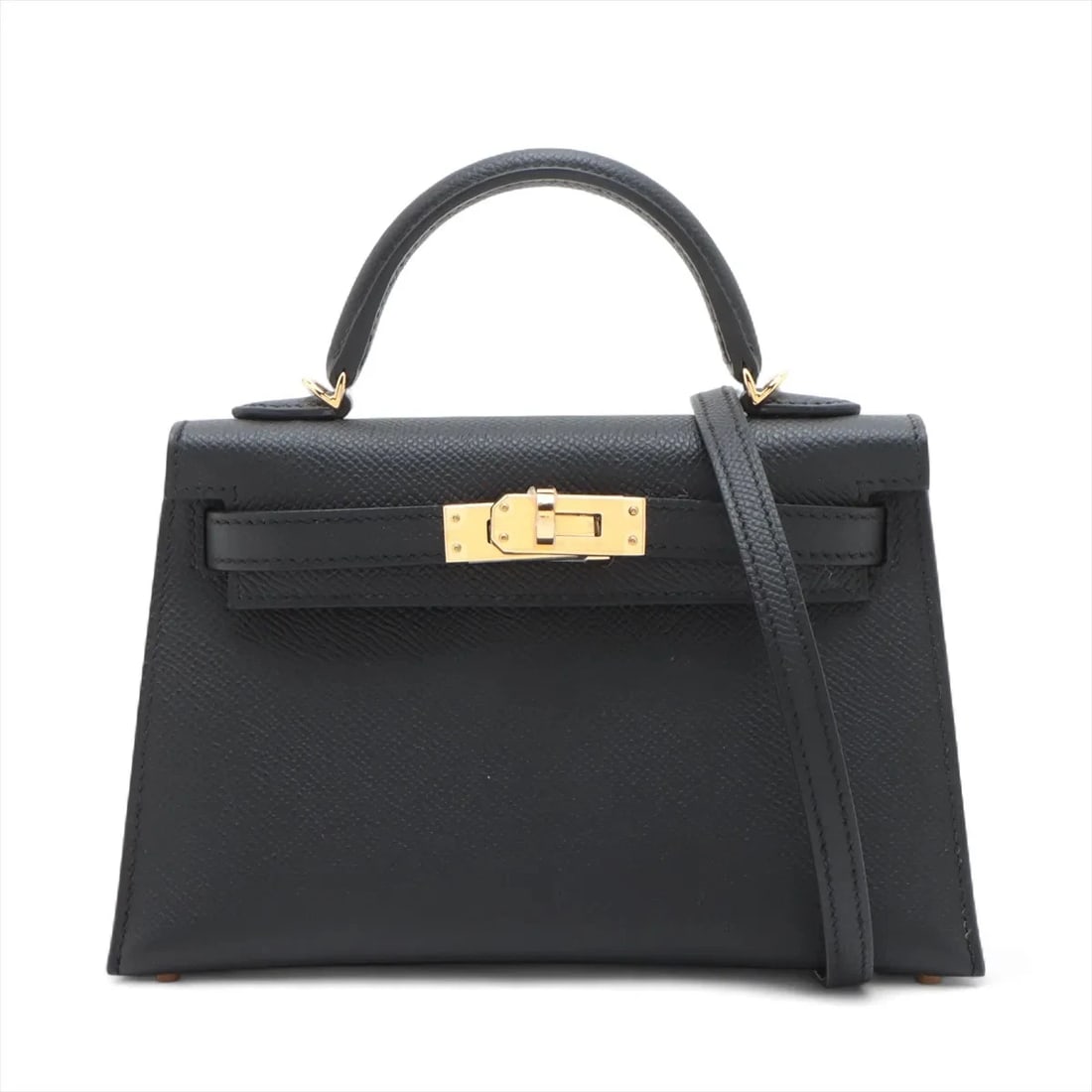 HERMES MINI KELLY 2 20 SERIE VEAU EPSOM BLACK GOLD: Hermes mini kelly 2 20 Serie Veau Epsom Black Gold Brand: Hermes Type/Style: Hand bag Material: Veau Epsom Color: Black Size: Height:4.7inchLength:7.5inchDepth:2.2inch Accessories: None Ac