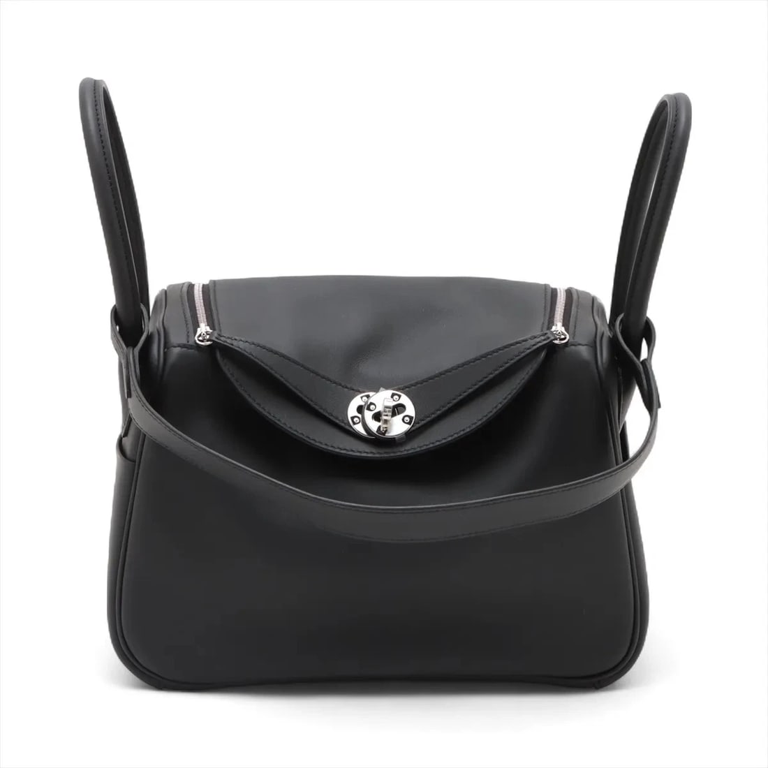 HERMES LINDY 26 VEAU SWIFT BLACK SILVER: Hermes Lindy 26 Veau Swift Black Silver Brand: Hermes Type/Style: Shoulder bag Material: Veau Swift Color: Black Size: Height:7.3inchLength:10.6inchDepth:5.1inch Accessories: None Accessor