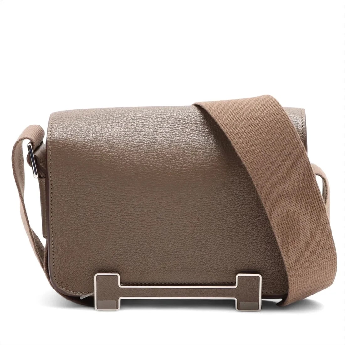 HERMES GETA CHEVRE ETOUPE SILVER METAL (1 of 5)