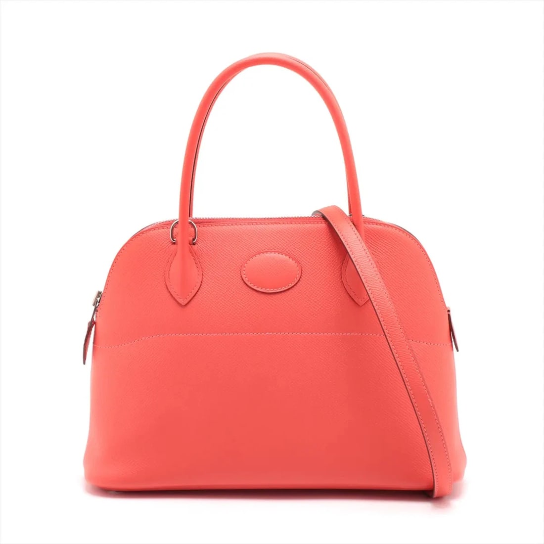 HERMES BOLIDE 27 VEAU EPSOM ROSE JAIPUR SILVER: Hermes Bolide 27 Veau Epsom Rose jaipur Silver Brand: Hermes Type/Style: Hand bag Material: Veau Epsom Color: Rose jaipur Size: Height:7.1inchLength:10.2inchDepth:3.9inch Accessories: None