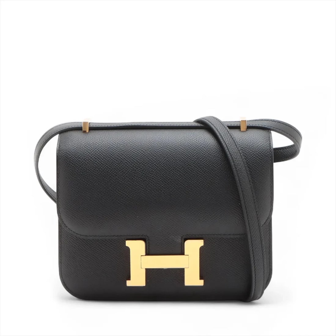 HERMES CONSTANCE 3 MINI 18 MIROIR VEAU EPSOM BLACK GOLD: Hermes Constance 3 Mini 18 Miroir Veau Epsom Black Gold Brand: Hermes Type/Style: Shoulder bag Material: Veau Epsom Color: Black Size: Height:5.5inchLength:7.3inchDepth:1.8inch Accessories: None <