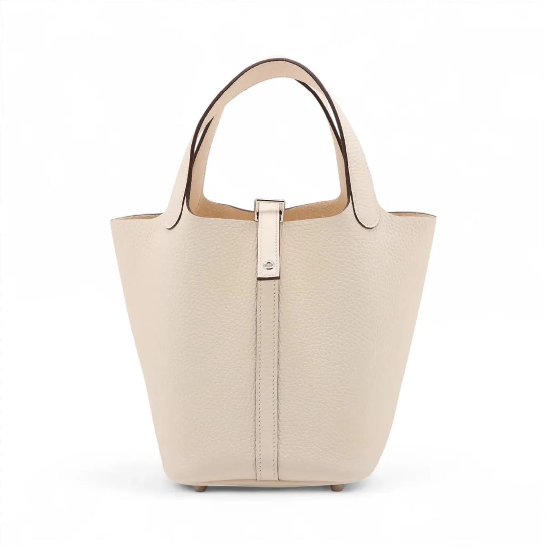 HERMES PICOTIN LOCK 18 PM TAURILLON CLEMENCE NATA SILVER: Hermes Picotin Lock 18 PM Taurillon Clemence Nata Silver Brand: Hermes Type/Style: Hand bag Material: Taurillon Clemence Color: Nata Size: Height:7.3inchLength:7.3inchDepth:5.3inch Accessories: No