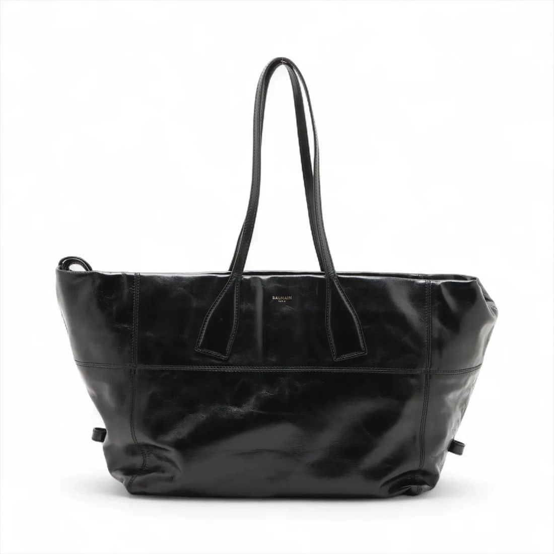BALMAIN LEATHER 2 WAY TOTE BAG BLACK (1 of 6)