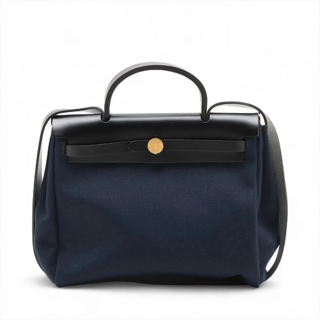 HERMES HERBAG ZIP PM TWAL MILITARY X VASH HUNTER BLACK X NAVY (1 of 6)