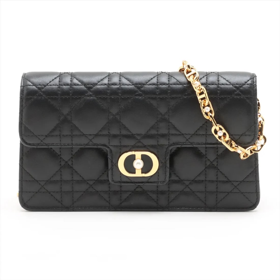 CHRISTIAN DIOR JOLLY CANNAGE LEATHER CHAIN SHOULDER BAG: Christian Dior Jolly Cannage Leather Chain Shoulder Bag Brand: Christian Dior Type/Style: Shoulder bag Material: Leather Color: Black Size: Height:4.7inchLength:8.3inchDepth:1.8inch Accessories: N