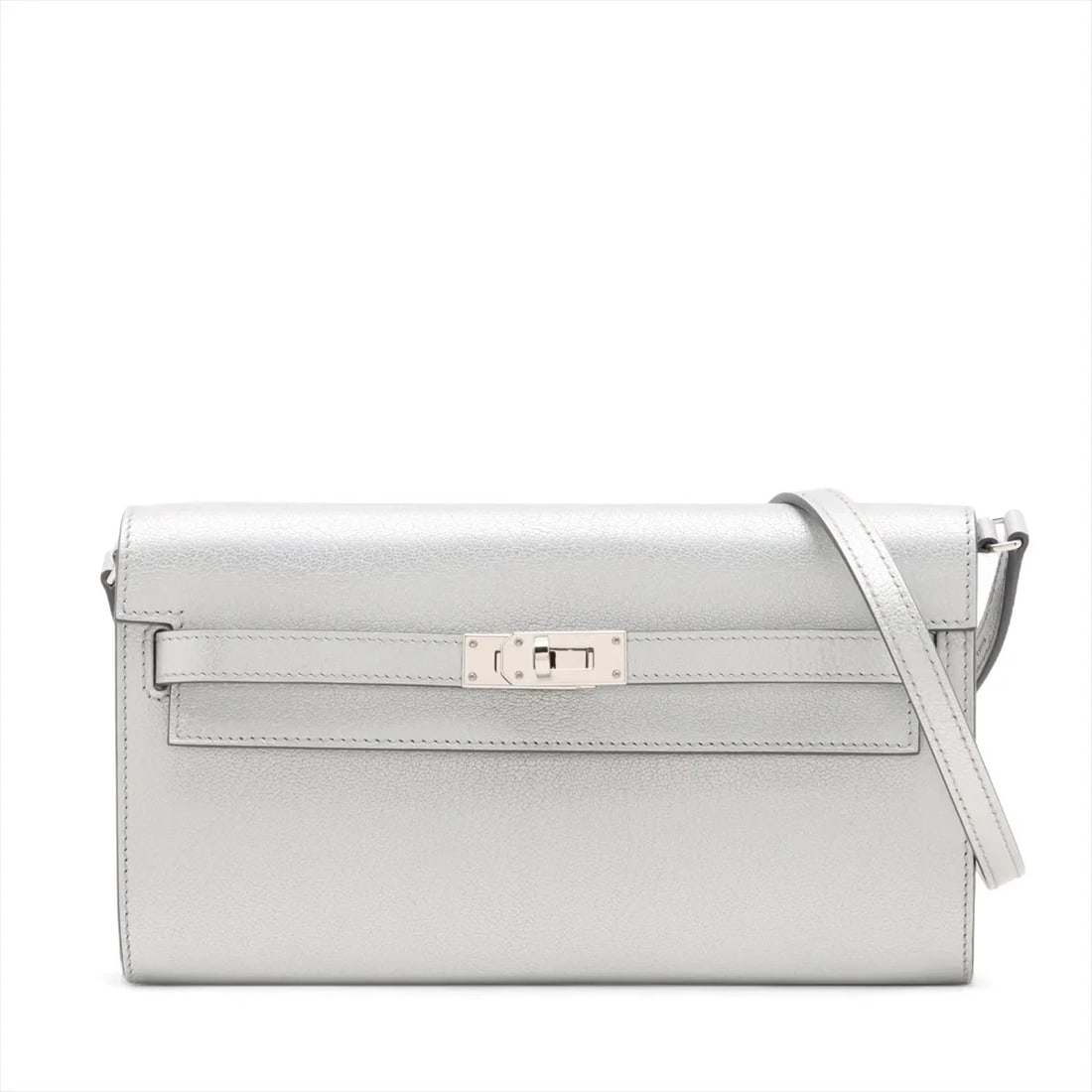 HERMES KELLY WALLET LONG TOGO CHEVRE SHAMUKIRA ARGENT SILVER: Hermes Kelly Wallet Long Togo Chevre Shamukira Argent Silver Brand: Hermes Type/Style: Shoulder bag Material: Chevre Shamukira Color: Argent Size: Height:4.5inchLength:8.1inchDepth:1.0inch Accesso