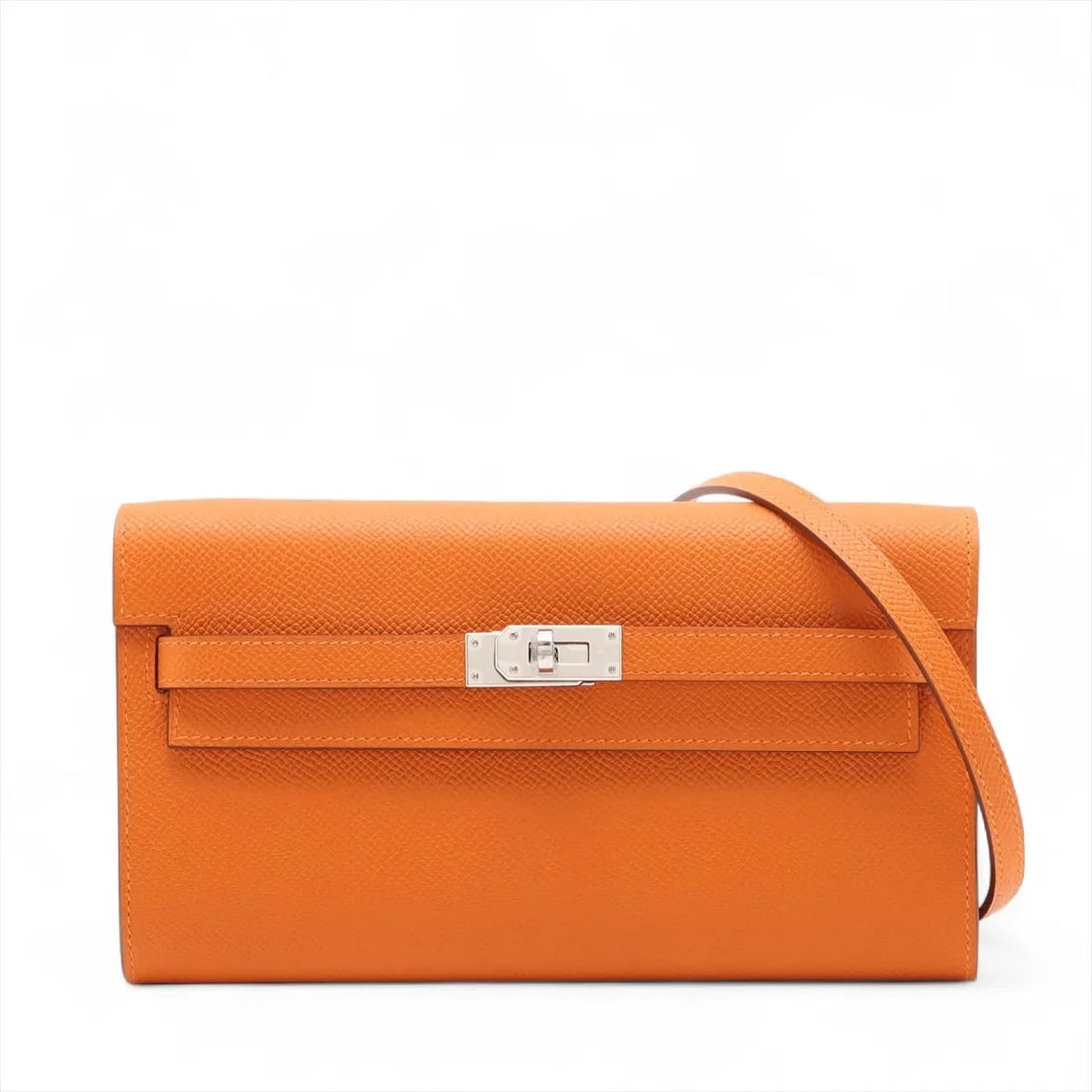 HERMES KELLY WALLET LONG TOGO VEAU EPSOM ORANGE (1 of 4)