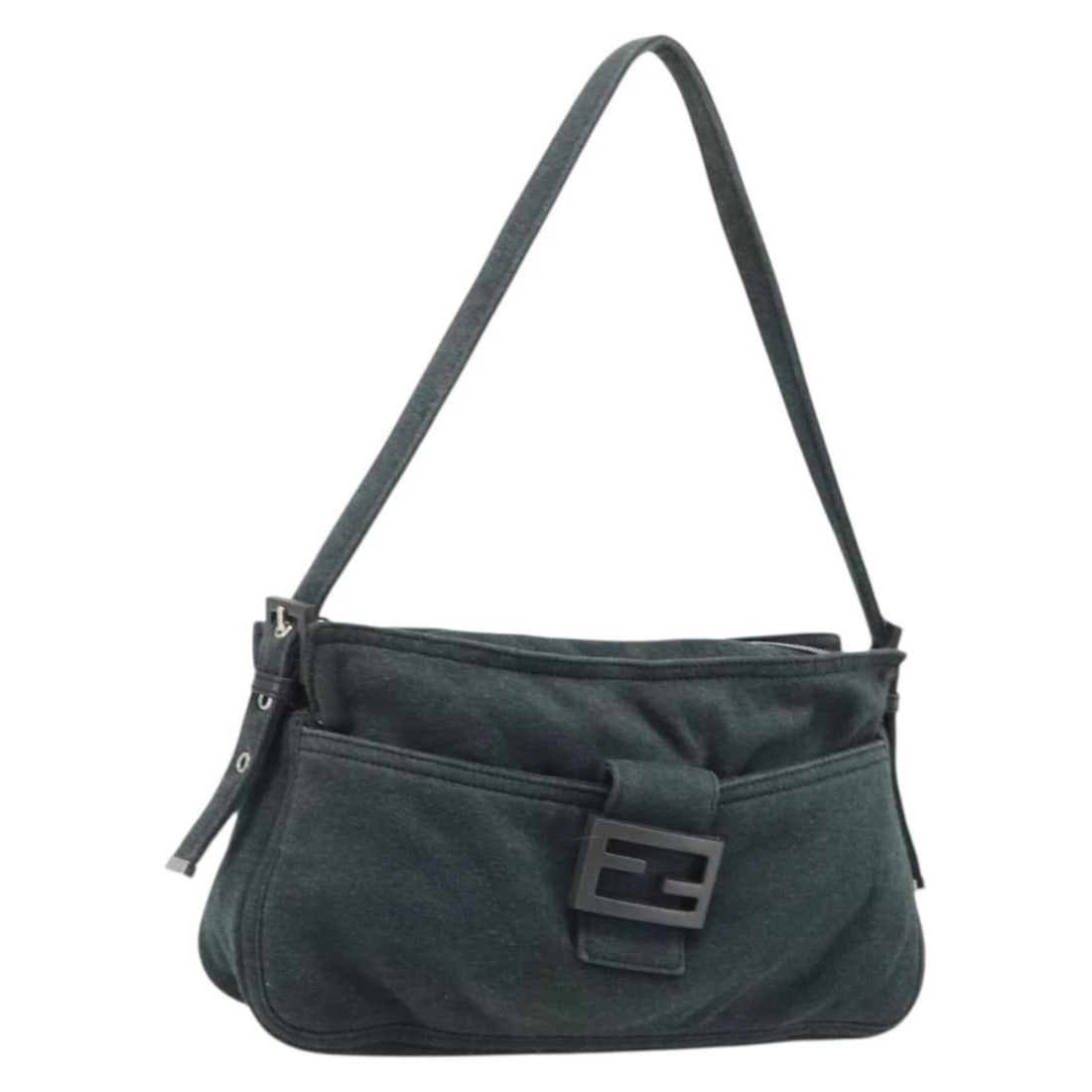 FENDI MAMMA BAGUETTE HAND BAG COTTON: FENDI Mamma Baguette Hand Bag cotton Brand: FENDI Type/Style: Hand Bag Material: Cotton Color: Gray/Silver Size: Size(Inch) W7.5 x H6.7 x D3.1inch(Approx) Accessories: None Accessories Not