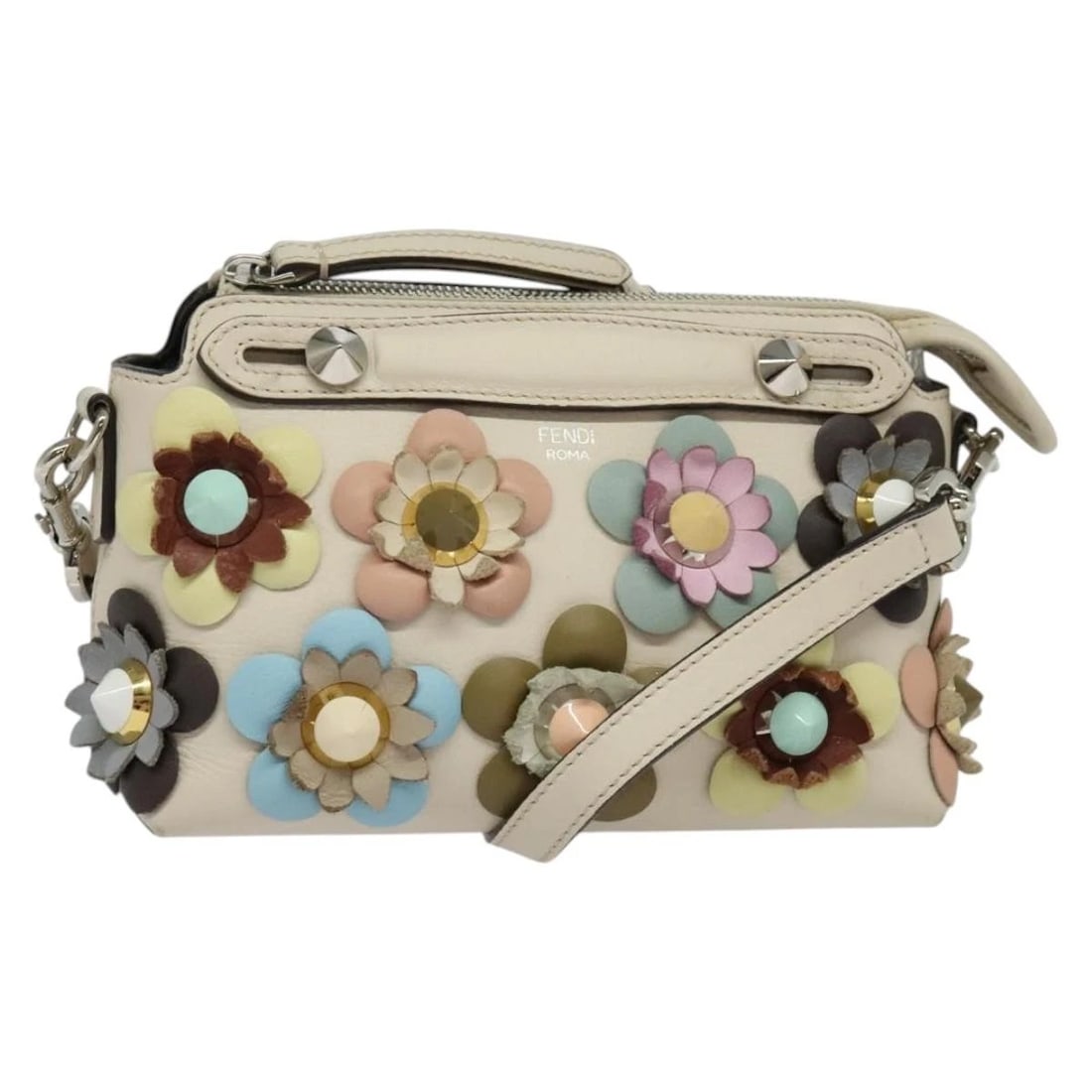 FENDI BY THE WAY HAND BAG: FENDI By The Way Hand Bag Brand: FENDI Type/Style: Hand Bag Material: Leather Color: Beige/Gold Size: Size(Inch) W7.9 x H4.7 x D3.1inch(Approx) Accessories: None Accessories Notice: When p