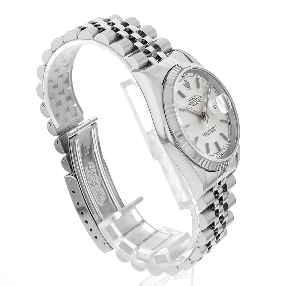 ROLEX DATEJUST SILVER WATCH - 3