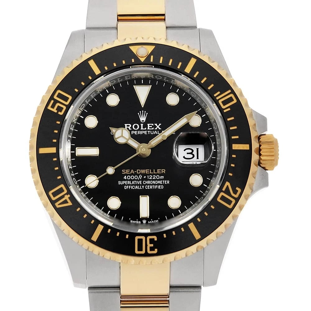 ROLEX SEA-DWELLER BLACK WATCH: ROLEX SEA-DWELLER black Watch Brand: ROLEX Type/Style: Wrist watch Material: Band Material Stainless Steel/Yellow Gold, Case Material Stainless Steel/Yellow Gold Color: Dial Color Black Size: