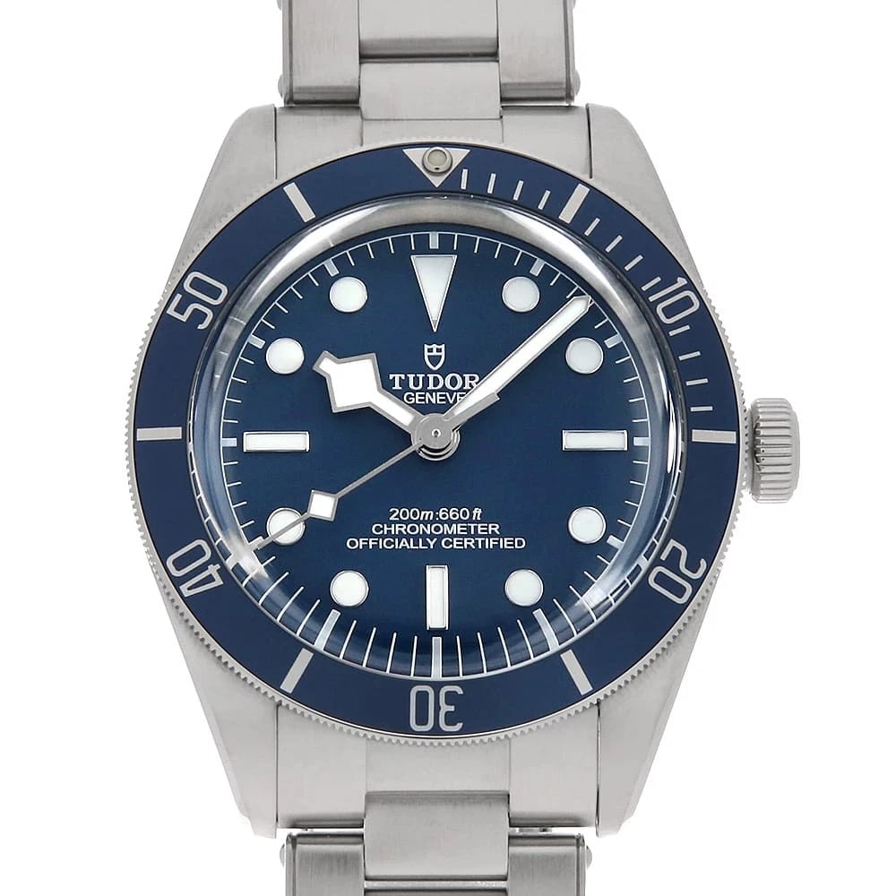 TUDOR BLACK WATCH: TUDOR Black Watch Brand: TUDOR Type/Style: Wrist watch Material: Band Material Stainless Steel, Case Material Stainless Steel Color: Dial Color Blue Size: Case:W39mm Circumference of Wrist:20.5cm