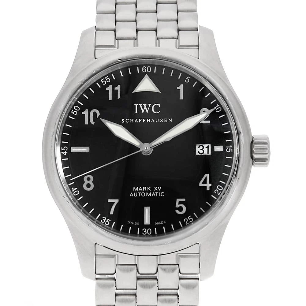 IWC MARK SPITFIRE WATCH: IWC Mark Spitfire Watch Brand: IWC Type/Style: Wrist watch Material: Band Material Stainless Steel, Case Material Stainless Steel Color: Dial Color Black Size: Case:W38mm Circumference of